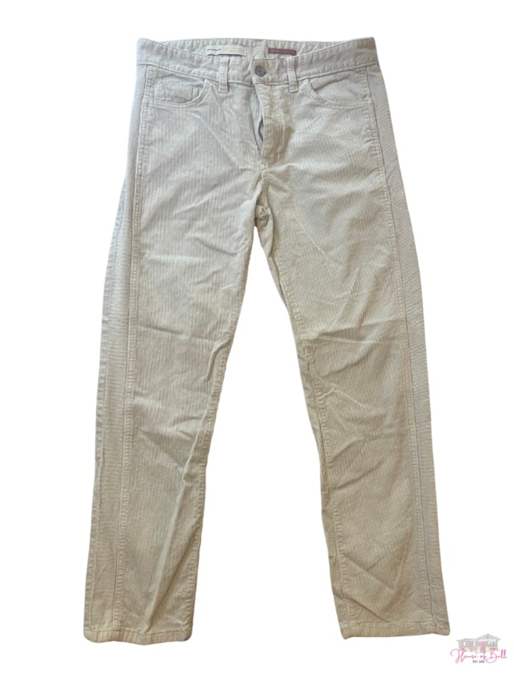 Anthropologie PILCRO Corduroy Slim Boyfriend Pants Cream White Off-White 28